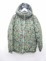 ◇ THE NORTH FACE ザ ノース フェイス カモフラ 長袖 HYVENT ダウンジャケット サイズM カーキ グリーン 系 メンズ P_画像1