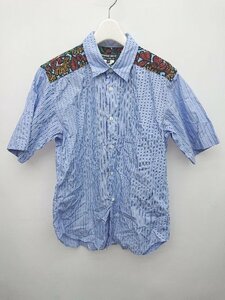 ◇ COMME des GARCONS HOMME DEUX コムデギャルソンオムドゥ ストライプ 半袖 シャツ サイズXS ブルー系 マルチ メンズ P