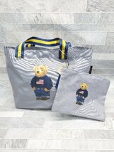 ◇ ◎ ●未使用● POLO RALPH LAUREN ポロ ラルフローレン タグ付き ベア トートバック グレー マルチ レディース P_画像1