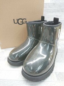 ■ ◎ UGG アグ CLASSSIC RCLE MINI ボア ショート レインブーツ サイズ25.0cm ブラック レディース P