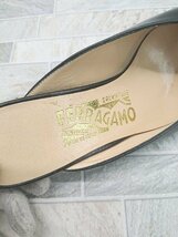 ◇ Salvatore Ferragamo サルヴァトーレ フェラガモ スクエアトゥ キレイめ ミュール サイズ5 1/2 ブラック レディース P_画像5