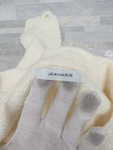 ◇ JEANASIS ジーナシス ショート丈 かわいい 長袖 ニット カーディガン サイズF アイボリー レディース P_画像3