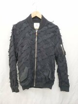◇ STOF ストフ ダメージ加工 ジップアップ カジュアル 長袖 ジャケット 表記なし ブラック レディース P_画像1