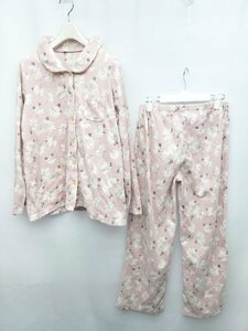 * Triumphto Lynn p floral print fleece lovely pyjamas top and bottom size L pink series multi lady's P