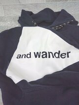 ◇ and wander アンドワンダー BEAVER ビーバー 別注 長袖 プルオーバー パーカー サイズ2 ネイビー ホワイト レディース P_画像5