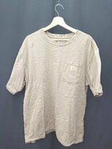 ◇ CARHARTT カーハート 前ポケット コットン100％ 半袖 Tシャツ サイズL ブラウン系 メンズ E_画像1