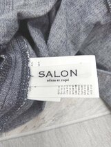 ◇ SALON adam et rope サロンアダムエロぺ デニム調 半袖 膝下丈 ワンピース サイズF ネイビー ホワイト系 レディース P_画像3