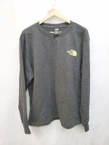 ◇ THE NORTH FACE ザ ノース フェイス ドローコード スウェット ロゴ 長袖 シャツ サイズL グレー イエロー系 メンズ P