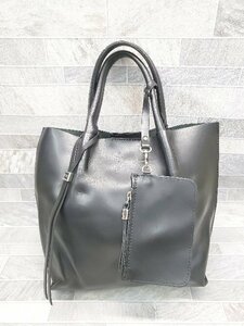 ◇ ◎ GIANNI CHIARINI ジャンニ キアリーニ シンプル キレイめ イタリア製 ハンド トートバッグ ブラック レディース P