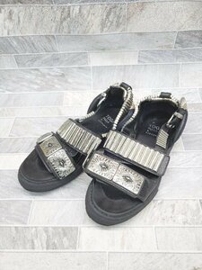 ◇ TOGA PULLA×CITYSHOP 金具 ベルト 派手 サンダル サイズ36 ブラック シルバー レディース P