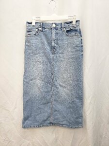 ◇ 23区 DENIM スリット カジュアル 膝下丈 台形 デニムスカート サイズ38 ブルー系 レディース P