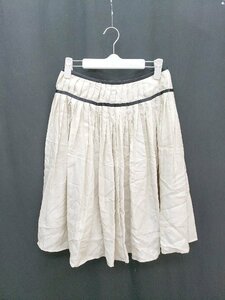 * KUMIKYOKU Kumikyoku bai color beautiful . knees height pleated skirt size 2 eggshell white series lady's P