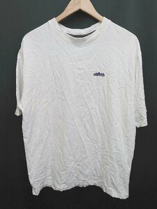 ◇ THOUSAND MILE サウザンドマイル クルーネック ロゴ刺繍 半袖 Tシャツ カットソー サイズM ホワイト系 レディース P