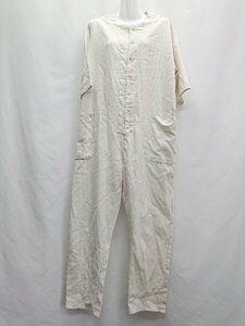 * Libra Cue rib LaQ ... button attaching linen cloth 7 minute sleeve combination nezon size F white lady's E