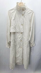 ◇ ◎ w closet ダブルクローゼット 薄手 ナイロン シンプル ロング丈 長袖 コート サイズM アイボリー系 レディース E