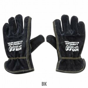  moon I zMOONEYES leather Work glove ( black )