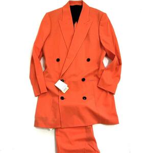 新品タグ付★PaulSmith ポールスミス セットアップ スーツ ダブル ジャケット パンツ パーティー ドレス オレンジ M