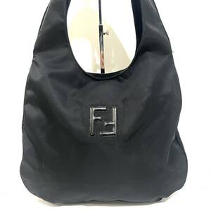 FENDI フェンディ ナイロン ホーボー ショルダーバッグ 軽量 エコバッグ FFロゴ ブラック