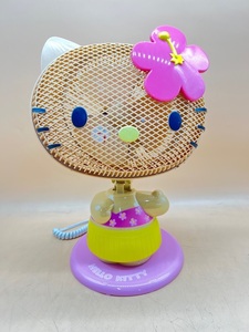 E405( secondhand goods ) Hello Kitty electric fan Sanrio clip & personal electric fan DPM-185KT 04 year made feather diameter 18cm operation goods 