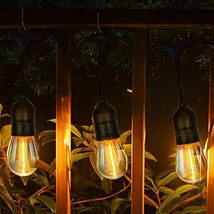 カフェ テラス 庭園 結婚式 クリスマス 室内屋外照明 暖かい光PC素材 LED電球 9M 防雨タイプ LEDストリングライト 1_画像5