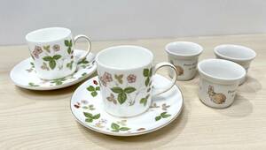 蘇さ(ITY173)　洋食器　ウェッジウッド　WEDGWOOD　ワイルドストロベリー　カップ＆ソーサー　ペア　他　中古品　60サイズ 