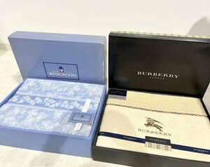 蘇や(ITY167）寝具　Burberry　ツーターチケット　ウェッジウッド　タオルケット　2点　中古品　120サイズ