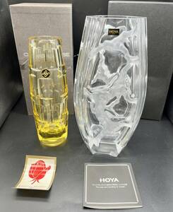 ..(HY629) европейская посуда HOYA crystal цветок основа ваза один колесо .. б/у товар 100 размер 