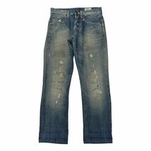 G-Star RAW ジースターロゥ 3301 ストレートジーンズ デニムパンツ ダメージ リペア加工W28 L32_画像2