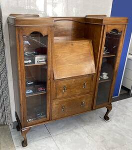  England made 100 year? antique lighting desk cabinet display shelf sideboard Vintage bookcase furniture desk Britain Europe store old wooden 