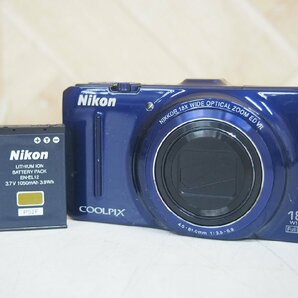 ☆【1K0429-4】 Nikon ニコン コンパクトデジタルカメラ S9300 ネイビー COOLPIX 4.5-81.0mm 1:3.5-5.9 ジャンクの画像1