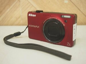 ☆【1R0501-12】 Nikon ニコン コンパクトデジタルカメラ COOLPIX S6000 バッテリー付き 5.0-35.0mm 1:3.7-5.6 レッド ジャンク