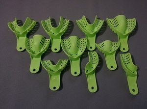 歯科技工　１０個セット　樹脂コート印象トレーインプレッショントレー　緑