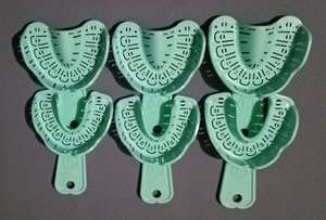 歯科技工　ライトグリーン６個セット■プラスティックトレー印象トレーインプレッショントレー　３組６個セット