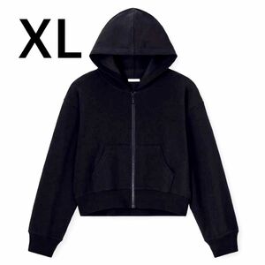 美品 GU UVカットフルジップパーカー XL 黒 ブラック 接触冷感 紫外線カット UVカット UVパーカー ジーユー パーカー