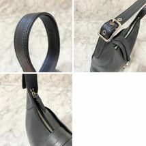 1円【超美品】コーチ COACH・ワンショルダーバッグ肩掛け オールレザー シルバー金具 無地 シンプル ブラック系_画像8