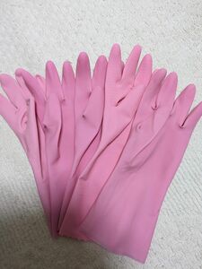 ピンク ゴム手袋
