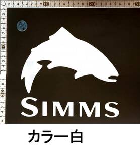 検）転写シール出品中★限定品！SIMMS☆超特大ステッカー1枚★カラー白 検）SIMMS　リューギ　デプス　deps　ジャッカル　　エバーグリーン