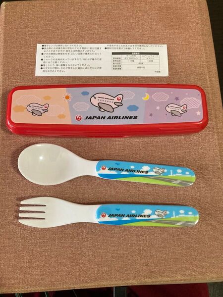 JAL★スプーン&フォークセット カラトリーセット プラスチック製 お弁当 お子様用