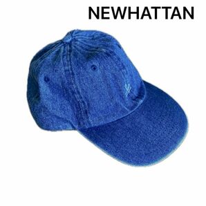  NEWHATTAN CAP 帽子 キャップ スポーツキャップ　コットン　デニムブルー色 デニムキャップ