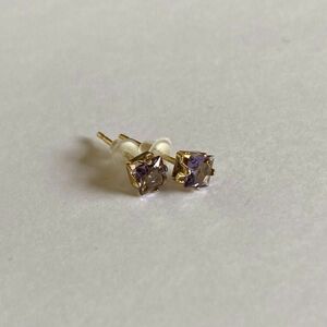 【パープル】スタッドピアス アクセサリー ゴールドカラー プチピアス 1ペア ピアス 