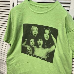 AGQW 1スタ 黄緑 ガールズ バンド Tシャツ ナスティチェリー nasty cherry ピンナップガール 90s 00s ビンテージ 古着