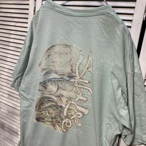 AGRI 1スタ 水色 ポケット Tシャツ ソルトライフ 魚 釣り 海 90s 00s ビンテージ アメリカ 古着 ベール 卸 仕入れ