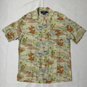 90s POLO SPORT rayon 100%. collar aloha shirt 
