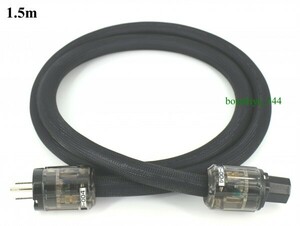 # most low none #FURUTECH( furutech ) high purity copper 5N line material +AUDIO GRADE plug use power supply cable 1.5m# black color # used beautiful goods #