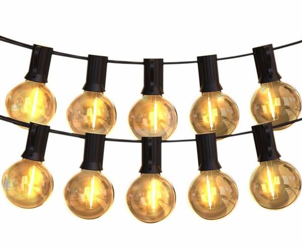 LEDストリングライト 24個　防雨型 電球 G40 E12口金 電球色 屋内 屋外照明 パーティー電飾