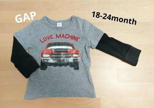 最終値下げ！GAP　重ね着風ロンT　車柄