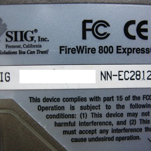 ▽SIIG NN-EC2812-S2 2ポート Firewire800/400 ExpressCard/54 IEEE1394b 増設カード 中古の画像6