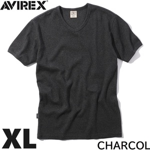 新品 AVIREX アヴィレックス 半袖 VネックTシャツ XLサイズ チャコール / アビレックス DAILY S/S V-NECK T-SHIRT デイリー