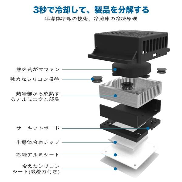 おすすめ ☆20秒急速冷却スマホ冷却器 - 超静音、史上最軽量 耐久性抜群 コン