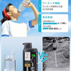 ☆携帯浄水器 アウトドア サバイバル浄水器 登山 　災害　黒